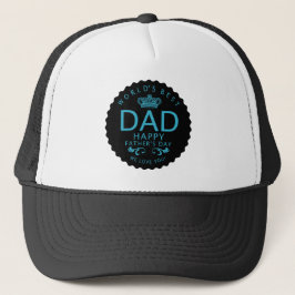 De beste pap Vaderdag van Cool Blue en Black World Trucker Pet