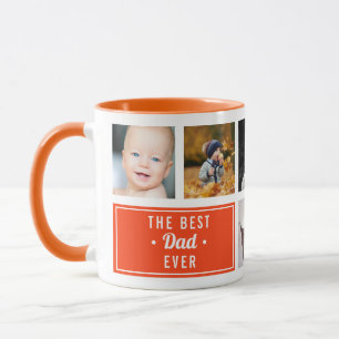 De Beste Papa Aller Tijden Oranje Aangepaste Foto  Mok