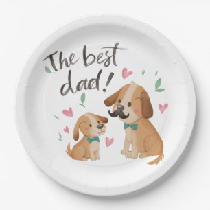 De beste papa hond papieren bordje
