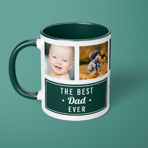 De Beste Papa Ooit Groen Aangepaste Foto Collage Mok