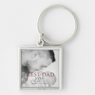 De Beste Papa Ooit Typografie Vaderdag Foto Sleute Sleutelhanger