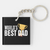 De beste papa typografie trofee ter wereld | SLEUT Sleutelhanger (Achterkant)