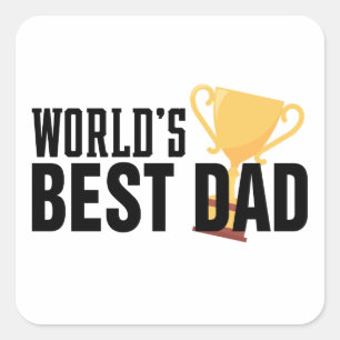 De beste papa typografie trofee ter wereld STICK Vierkante Sticker