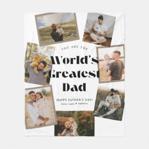 De Beste Papa van de Wereld 7 Fotocollage Fleece Deken