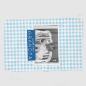 De beste persoonlijke foto van opa gepersonaliseer golfhanddoek (Horizontaal)