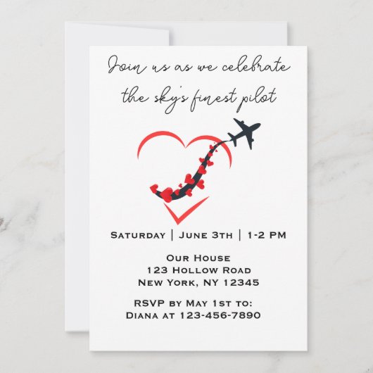 De beste piloot van Sky, hartvliegtuig, verjaardag Kaart (Voorkant)
