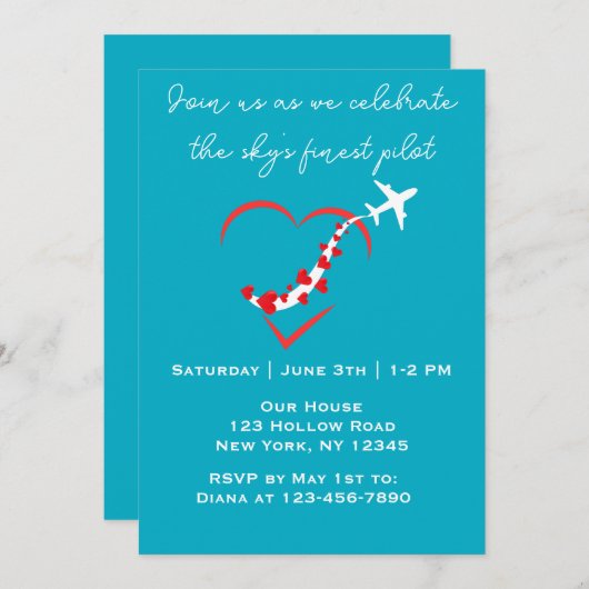 De beste piloot van Sky, hartvliegtuig, verjaardag Kaart (Voorkant / Achterkant)