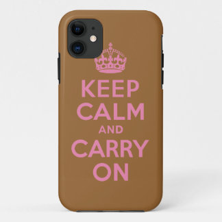 De beste prijs is kalm houden en roze en bruin bli iPhone 11 hoesje