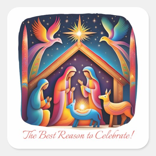 De beste reden om te vieren vierkante sticker (Voorkant)