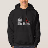 De beste rottie pap ooit rood geplakt kerstfeest v hoodie (Voorkant)