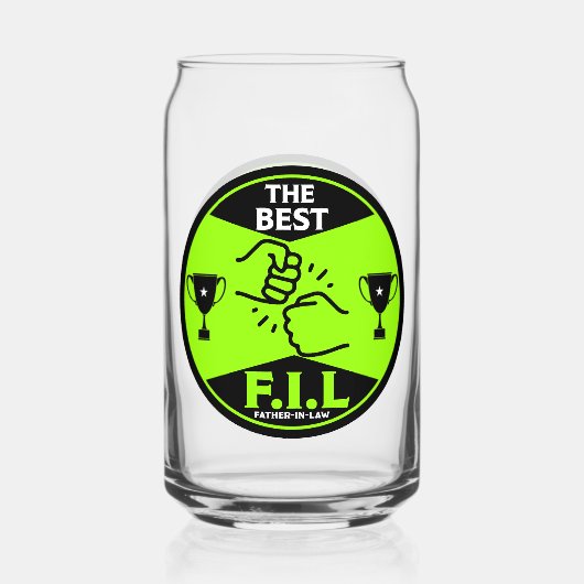 De beste schoonvader blikvorm glas (Voorkant)