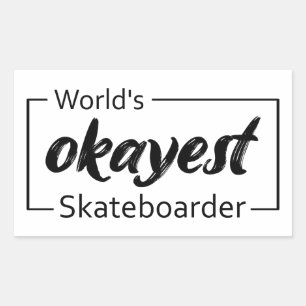 De beste skateboarder ter wereld rechthoekige sticker