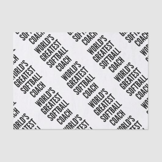 De beste softbalcoach ter wereld tissuepapier (Voorkant)