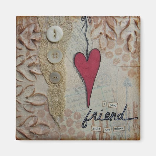 "De Beste Spiegel" Kunstmagneet van Nancy Lefko Magneet (Voorkant)