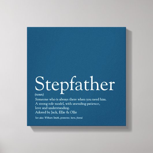 De beste stepfather ter wereld, Stepdad Definition Canvas Afdruk (Voorkant)