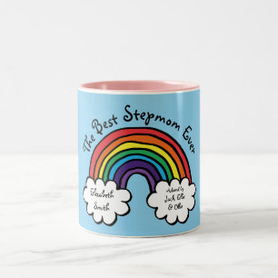 De Beste Stiefmoeder Ooit Regenboog Blauw Tweekleurige Koffiemok