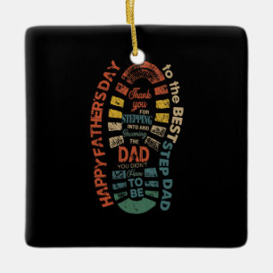De beste stiefvader dank je voor het instappen keramisch ornament