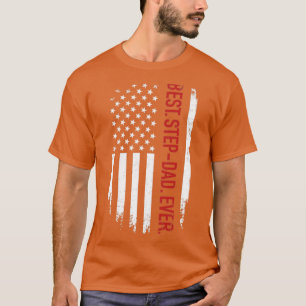 De beste stiefvader ooit bij ons Amerikaanse vlag T-shirt