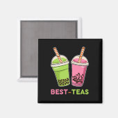 De beste teas kawaii boba bubbelt parelthee vriend magneet (Voorkant / Achterkant)