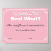 De beste ter wereld poster (Voorkant)