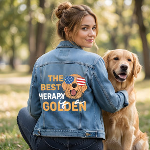 De beste therapie is een Golden Retriever – Patrio Denim Jacket