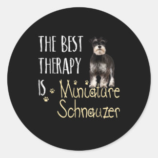 De beste therapie is Miniatura Schnauzer Ronde Sticker