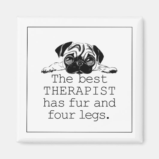 De beste Therapist heeft vier benen en vier benen Magneet (Voorkant)
