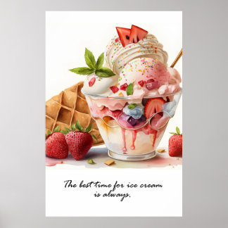 De beste tijd voor poster met consumptie-ijs