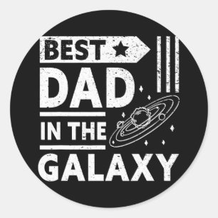 De beste vader in de Galaxy Happy Dad Ronde Sticker