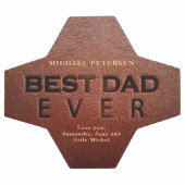 De beste vader ooit bruin leder Vaderdag hou van j Voetbal (Enkel)