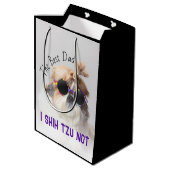 De beste vader Shih Tzu Niet schattig grappige hon Medium Cadeauzakje (Achterkant Gekanteld)