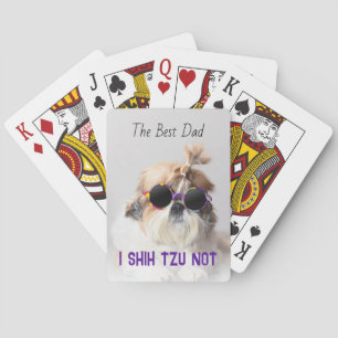 De beste vader Shih Tzu Niet schattig grappige hon Pokerkaarten