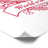 De beste vader ter wereld. Foto Red Hearts Poster (Hoek)