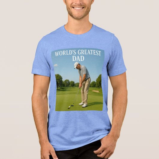 De beste vader ter wereld - Putting Pro Tri-Blend Shirt (Voorkant)