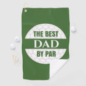 De beste vader van Par Golfers Funny Pun Golfhanddoek (Insitu)