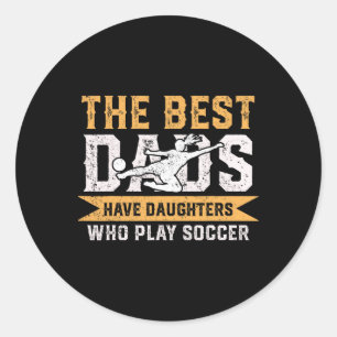 De beste vaders hebben dochters die voetballen vad ronde sticker