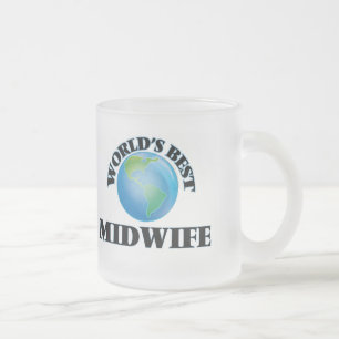 De beste verloskundige ter wereld matglas koffiemok