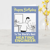 De beste verwarmingstechnicus ter wereld - Happy B Kaart (Gele Bloem)