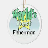 De beste visser ter wereld keramisch ornament (Links)