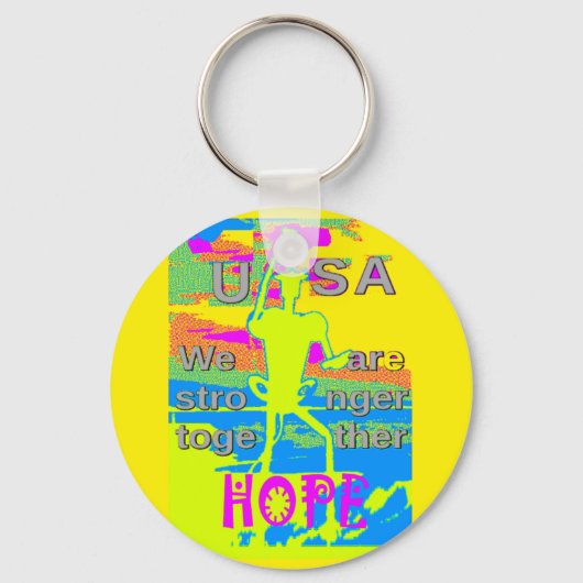 De Beste VS Hoop  Hillary Sterker Samen Sleutelhanger (Voorkant)