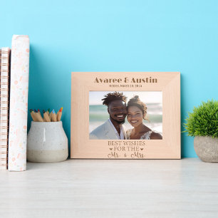 De beste wensen voor de bruiloft van meneer en mev gegraveerde lijstjes