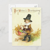 De beste wensen voor Thanksgiving Feestdagenkaart (Voorkant / Achterkant)