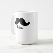 DE BESTE ZWARTE MUSTACHE DIE IS GEPERSONALISEERD KOFFIEMOK (Voorkant links)