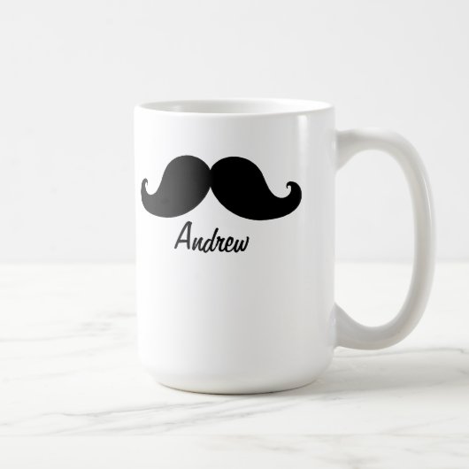 DE BESTE ZWARTE MUSTACHE DIE IS GEPERSONALISEERD KOFFIEMOK (Rechts)