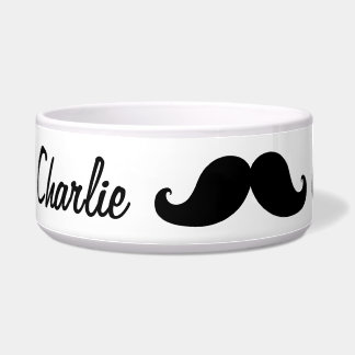 DE BESTE ZWARTE MUSTACHE DIE IS GEPERSONALISEERD VOERBAKJE