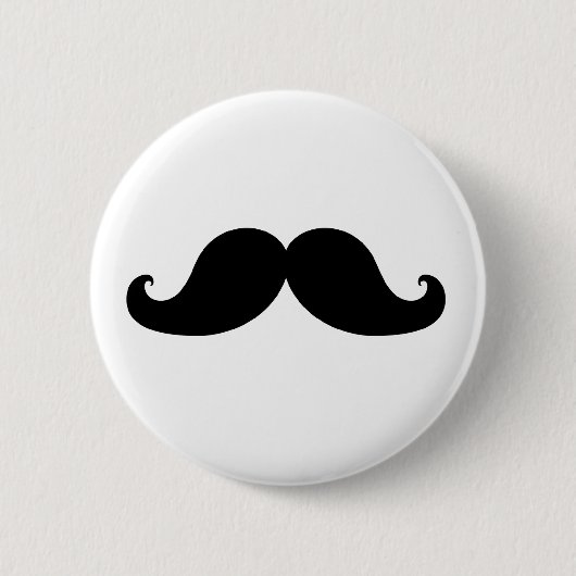 DE BESTE ZWARTE MUSTACHE RONDE BUTTON 5,7 CM (Voorkant)