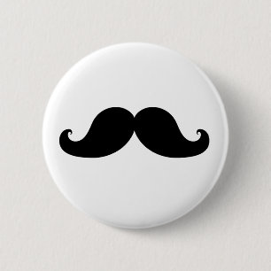DE BESTE ZWARTE MUSTACHE RONDE BUTTON 5,7 CM