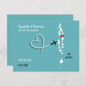 De bestemming van de Maldiven-weduwen slaat de dat Save The Date (Voorkant / Achterkant)