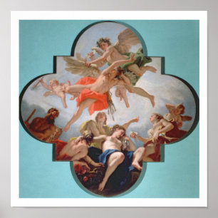 De bestraffing van Cupid (olie op canvas) Poster