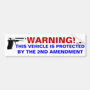 De bestuurder draagt bumpersticker